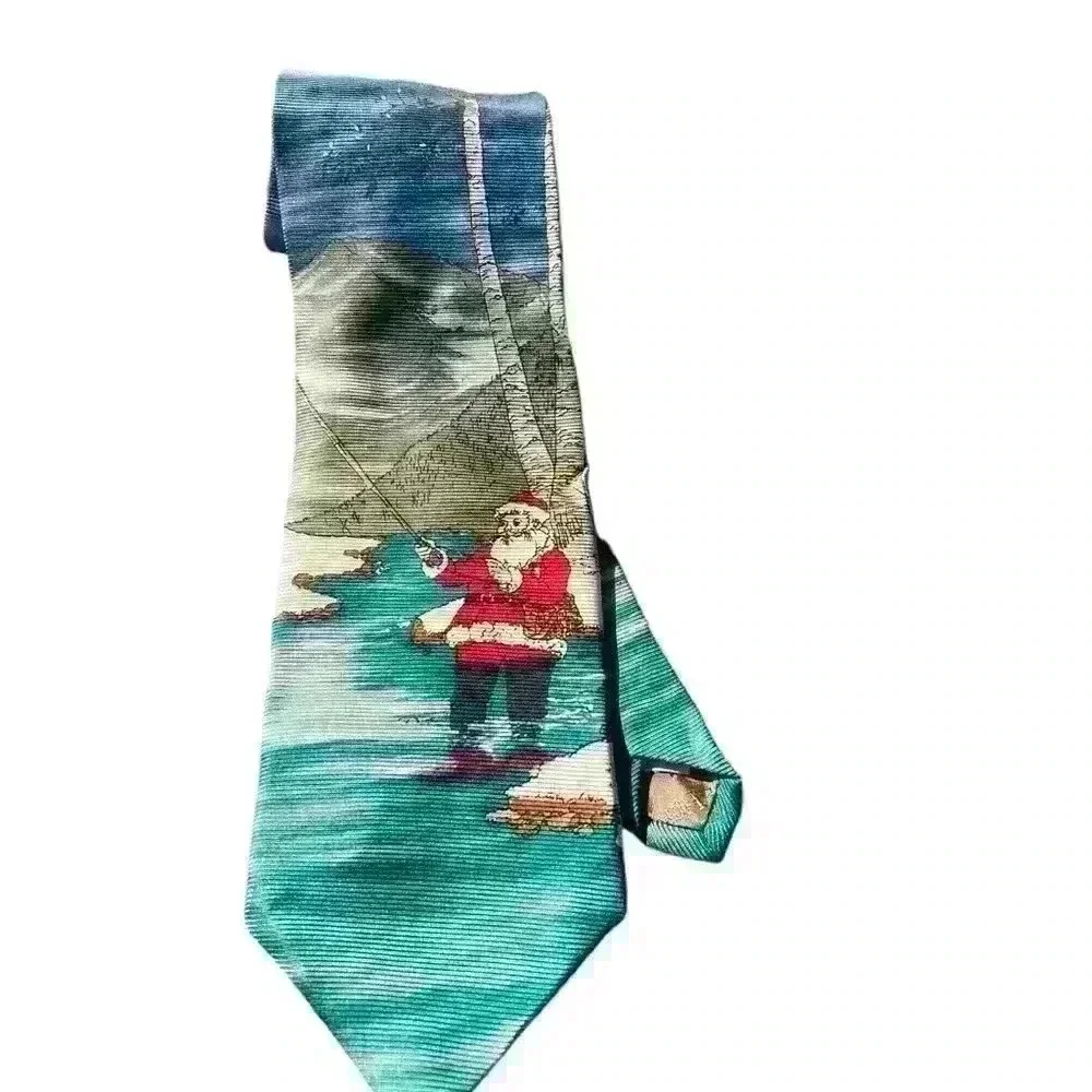 Ruff Hewn Tie Silk Fly Fishing Santa Claus Blue Green White Red Tan A006